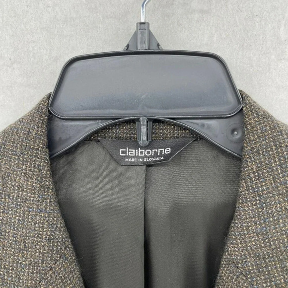 Claiborne Lambswool Coat Mens 40R Brown Twill Lined Ventless 3 Button Notched - Picture 8 of 10